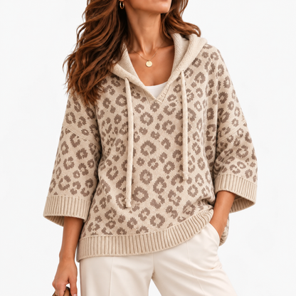Ginette Relaxed Fit Hooded Sweater — Apricot | Emory & Blanc