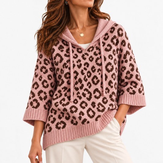 Ginette Relaxed Fit Hooded Sweater — Pink | Emory & Blanc