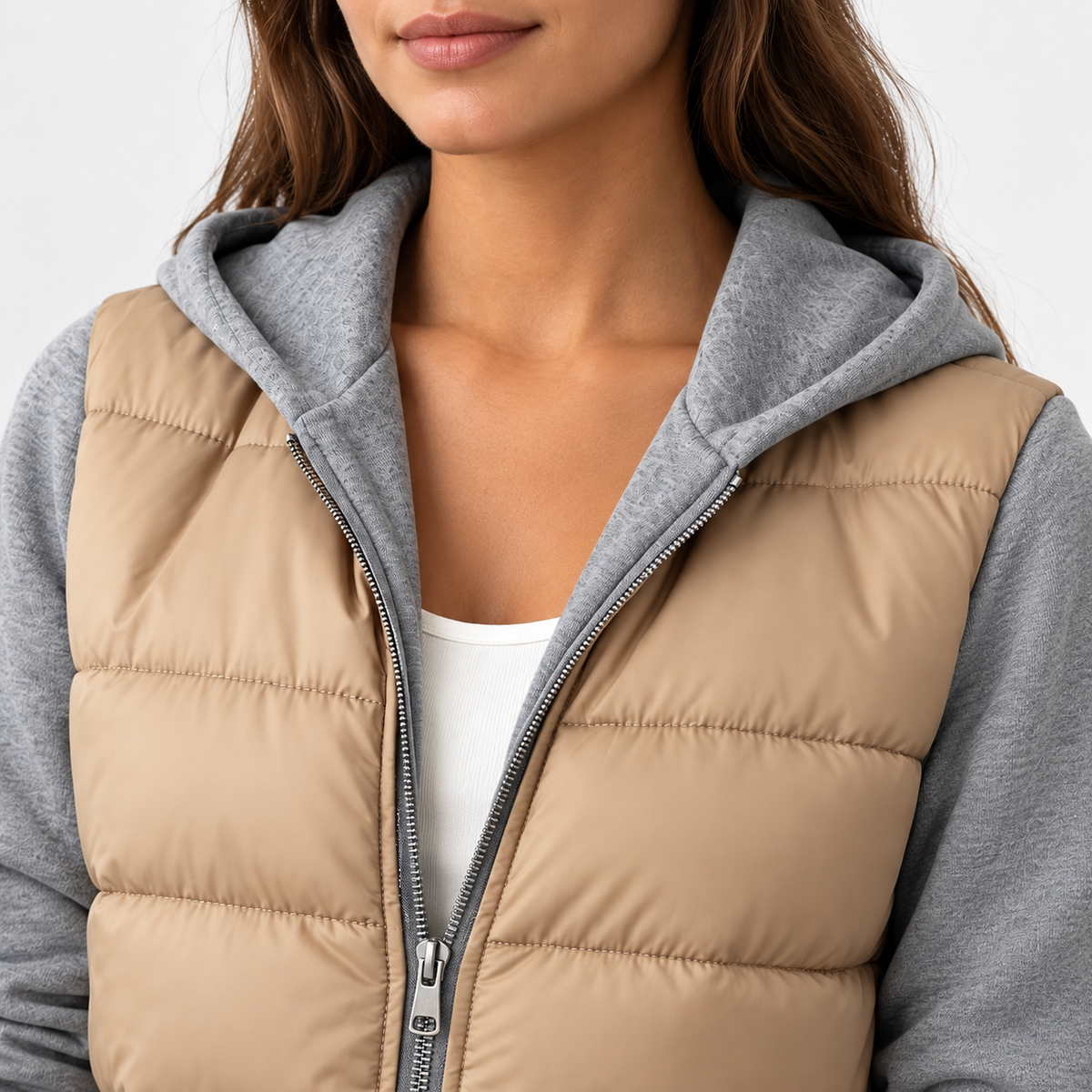 Gwyneth Stretch Hooded Puffer Jacket | Emory & Blanc