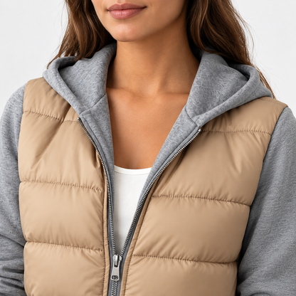 Gwyneth Stretch Hooded Puffer Jacket | Emory & Blanc