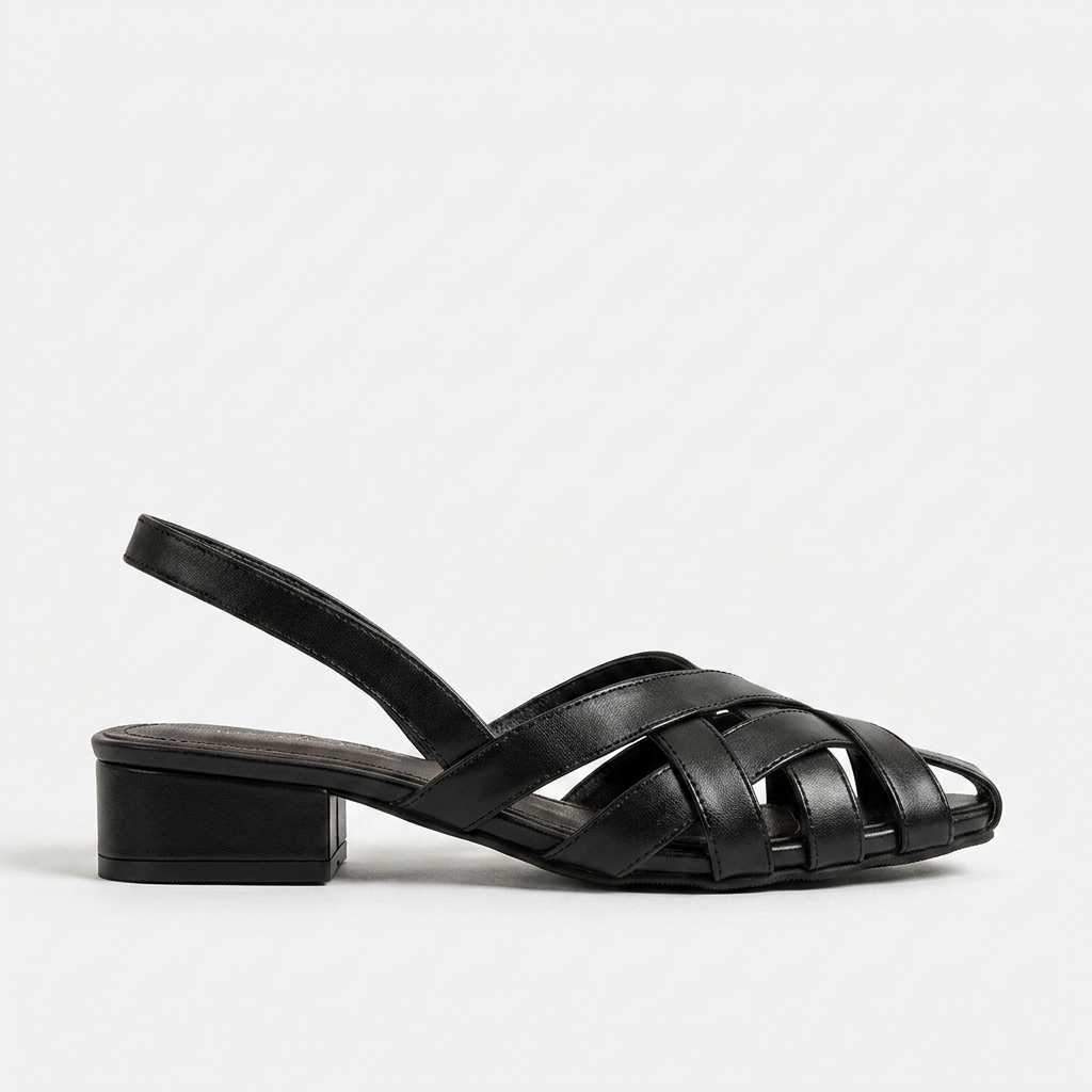 Harbor Woven Slingback — Black | Emory & Blanc