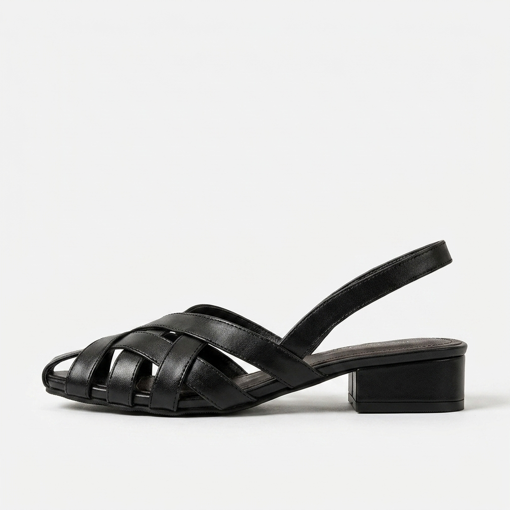 Harbor Woven Slingback — Black | Emory & Blanc