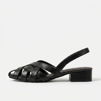 Harbor Woven Slingback — Black | Emory & Blanc