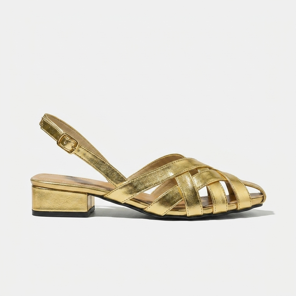 Harbor Woven Slingback — Gold | Emory & Blanc