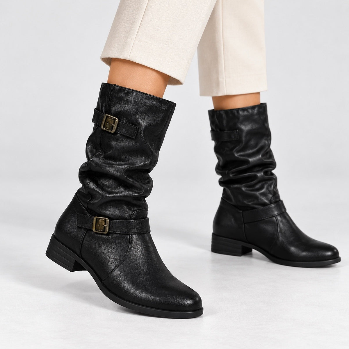 Henley Soft Slouch Buckle Boots | Emory & Blanc
