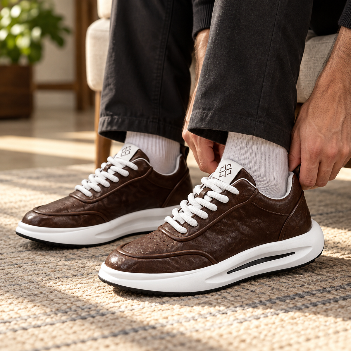 Hollis Men's Lightweight Rubber-Sole Sneakers | Emory & Blanc