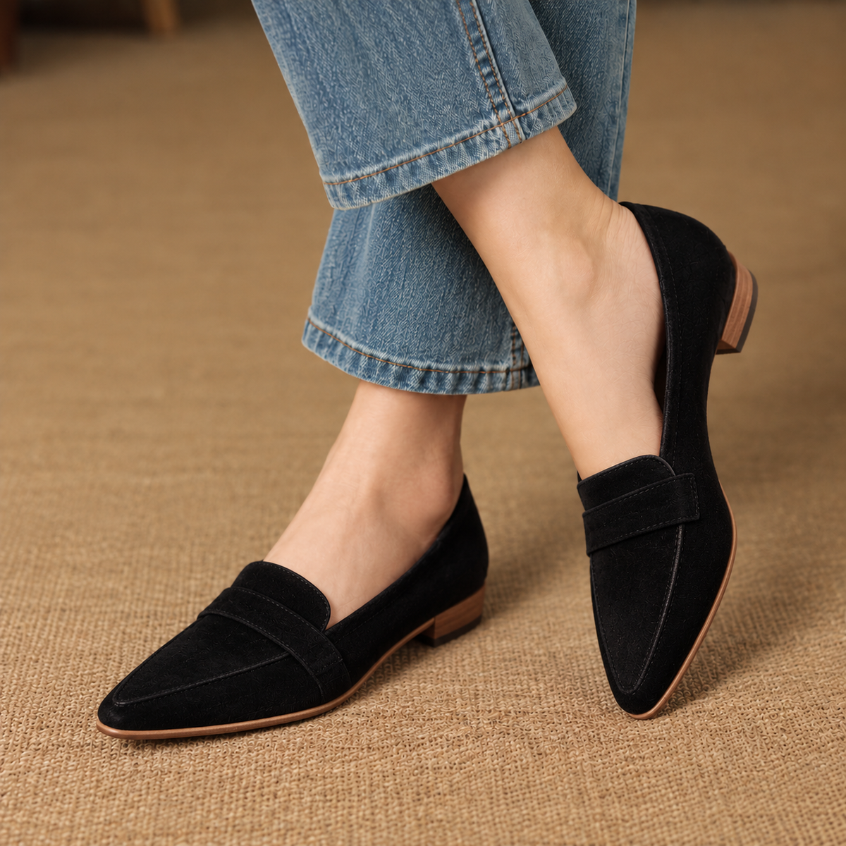 Honora Easy Slip-On Penny Loafers, Pointed Toe | Emory & Blanc