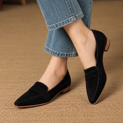 Honora Easy Slip-On Penny Loafers, Pointed Toe | Emory & Blanc