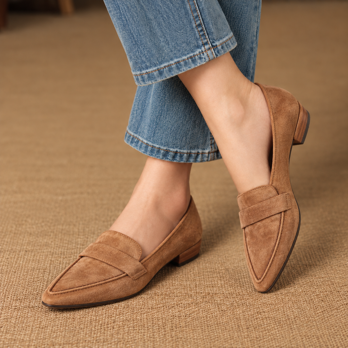 Honora Easy Slip-On Penny Loafers, Pointed Toe | Emory & Blanc