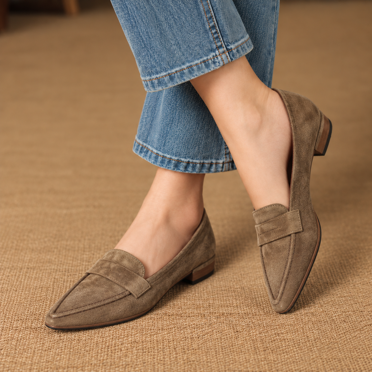 Honora Easy Slip-On Penny Loafers, Pointed Toe | Emory & Blanc