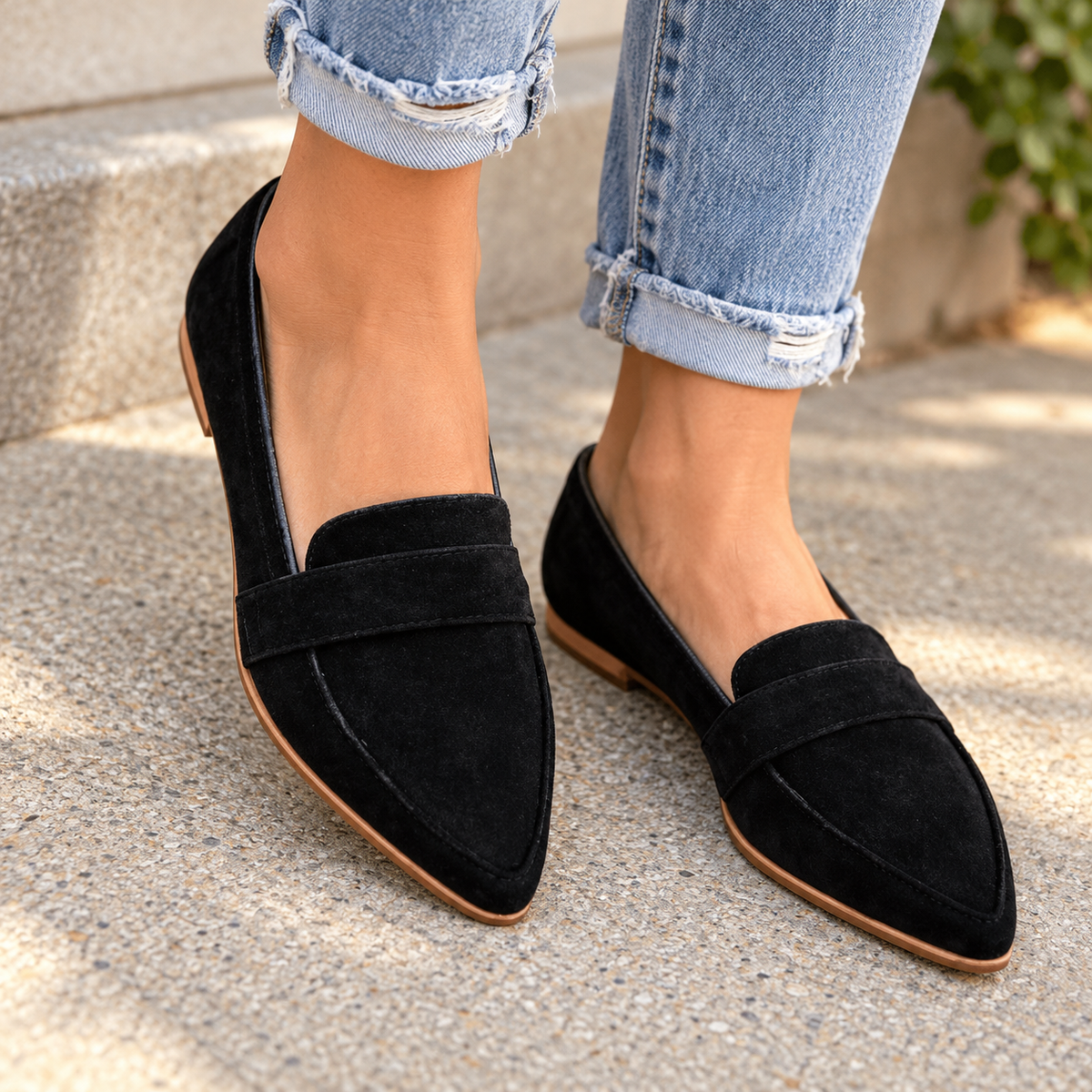 Honora Easy Slip-On Penny Loafers, Pointed Toe | Emory & Blanc