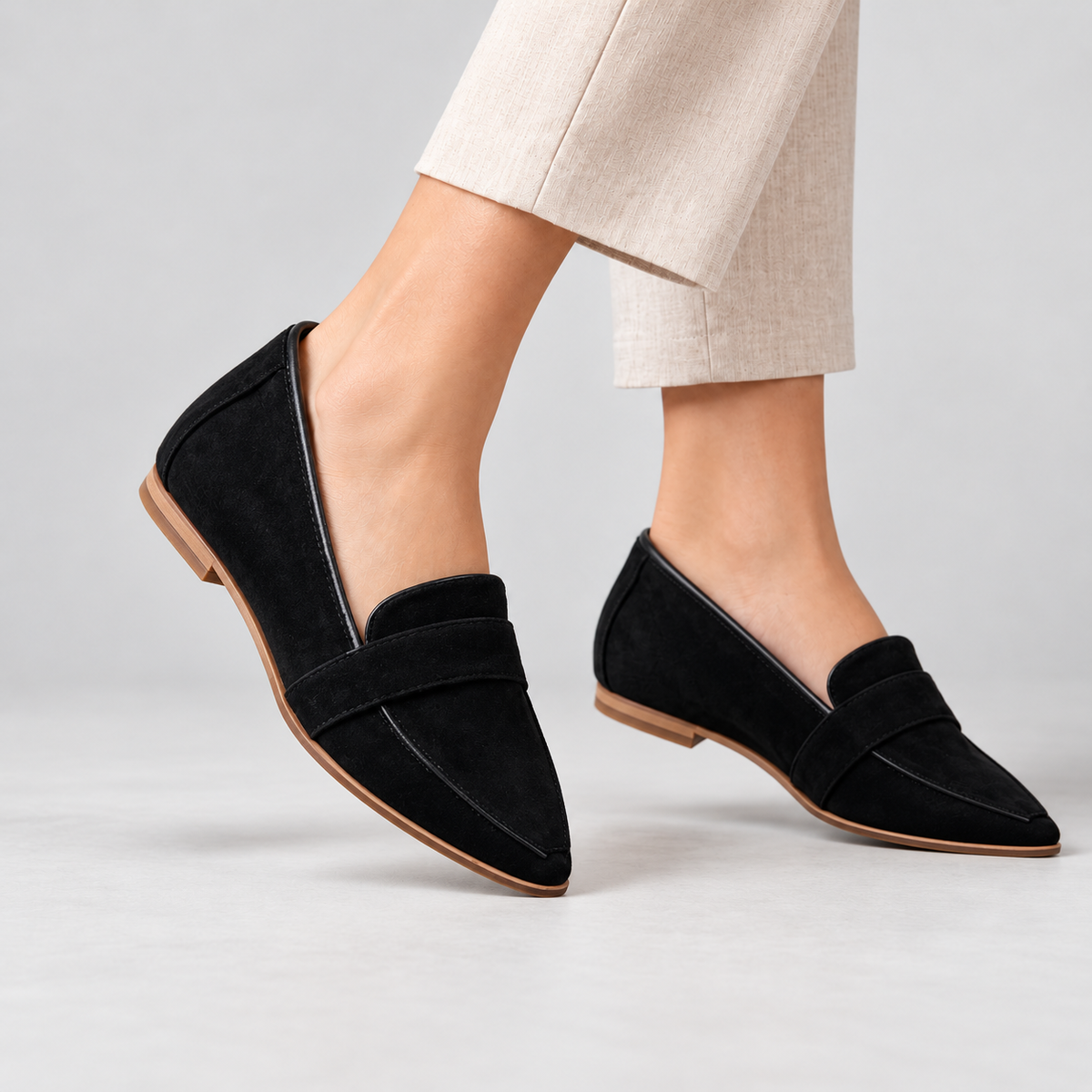 Honora Easy Slip-On Penny Loafers, Pointed Toe | Emory & Blanc