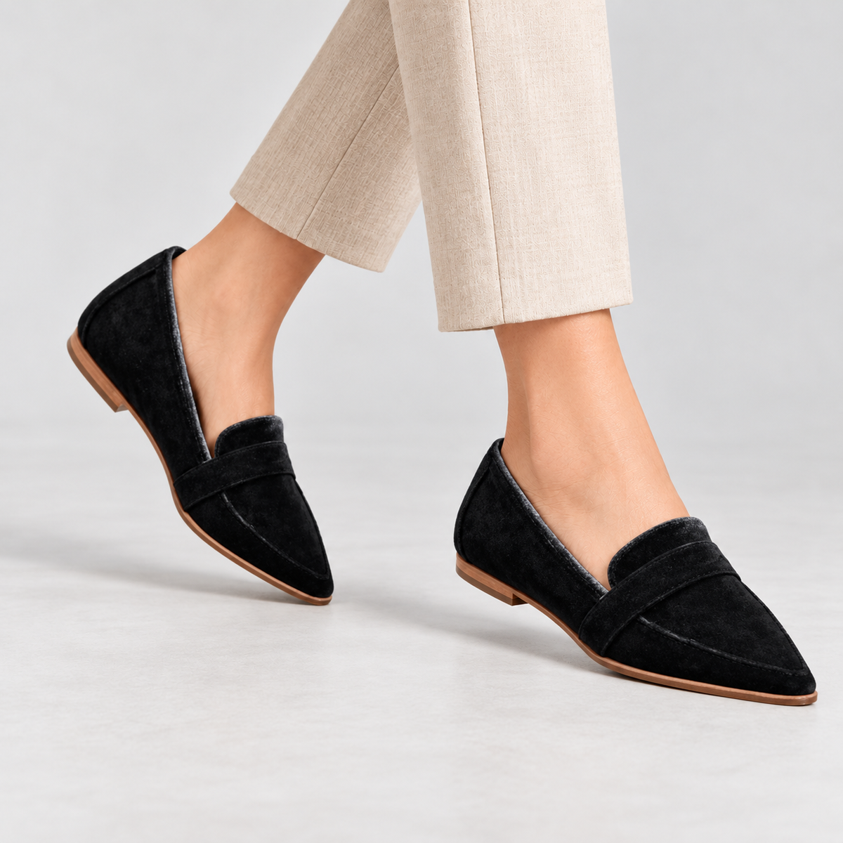 Honora Easy Slip-On Penny Loafers, Pointed Toe | Emory & Blanc