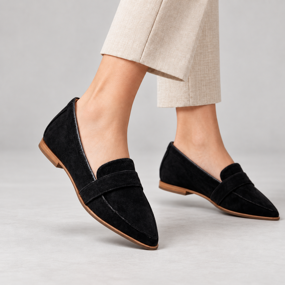 Honora Easy Slip-On Penny Loafers, Pointed Toe | Emory & Blanc