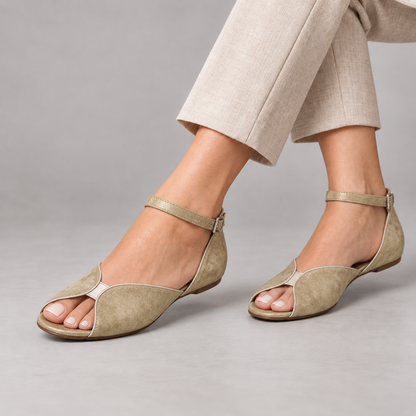 Inez Women's Cushioned Ankle-Strap Sandals — Gold | Emory & Blanc
