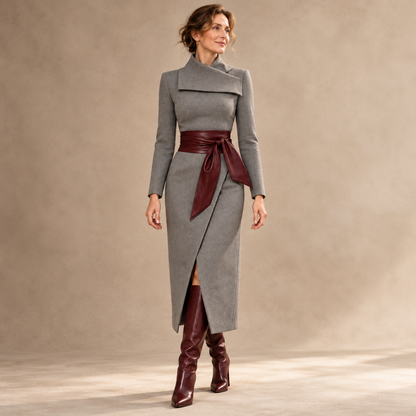 Isabeau Soft Belted Wrap Midi Dress | Emory & Blanc
