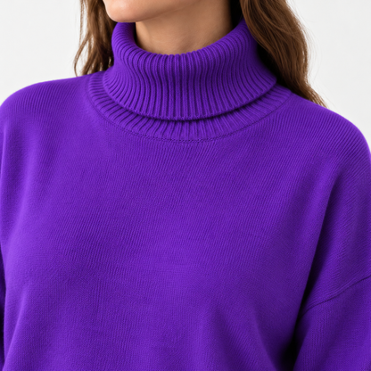 Isaline Soft Roll-Neck Sweater, Relaxed Fit | Emory & Blanc