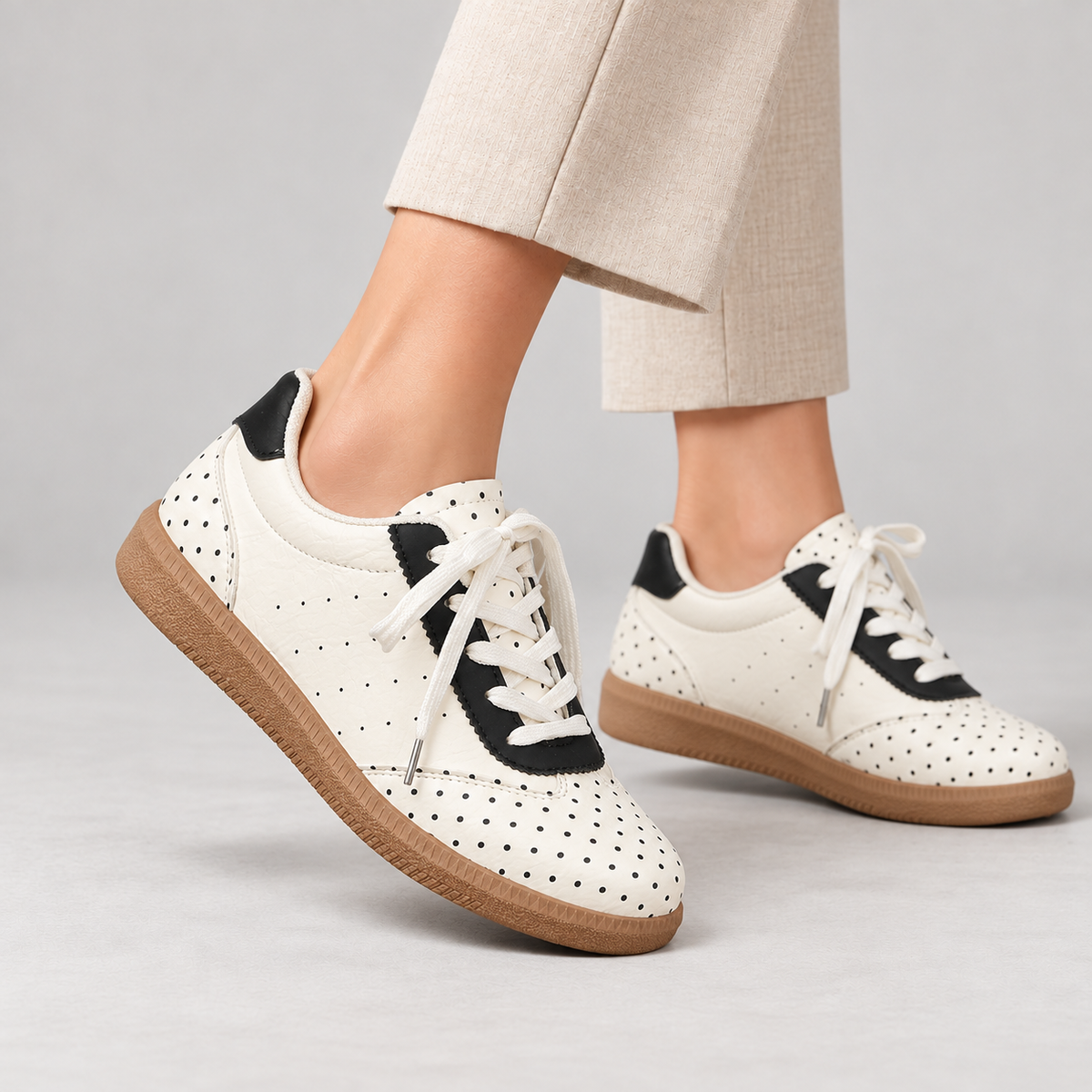 Isla Cushioned Lace-Up Walking Sneakers | Emory & Blanc
