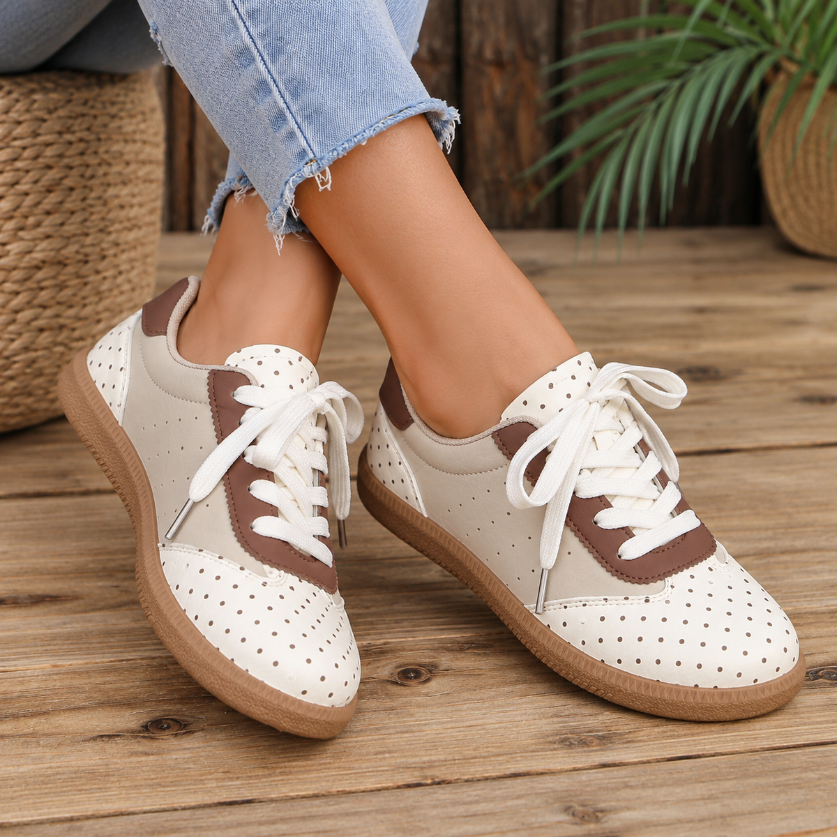 Isla Cushioned Lace-Up Walking Sneakers | Emory & Blanc
