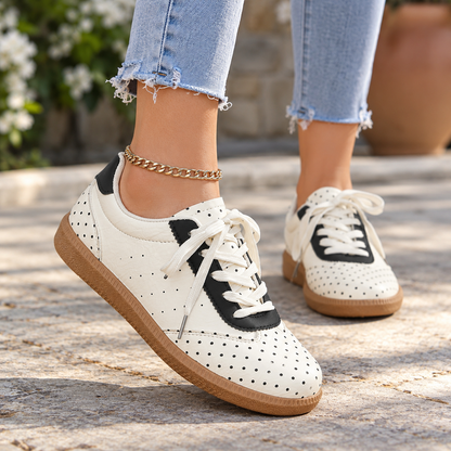 Isla Cushioned Lace-Up Walking Sneakers | Emory & Blanc