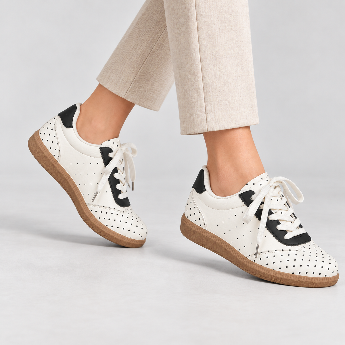 Isla Cushioned Lace-Up Walking Sneakers | Emory & Blanc