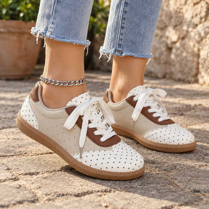 Isla Cushioned Lace-Up Walking Sneakers | Emory & Blanc