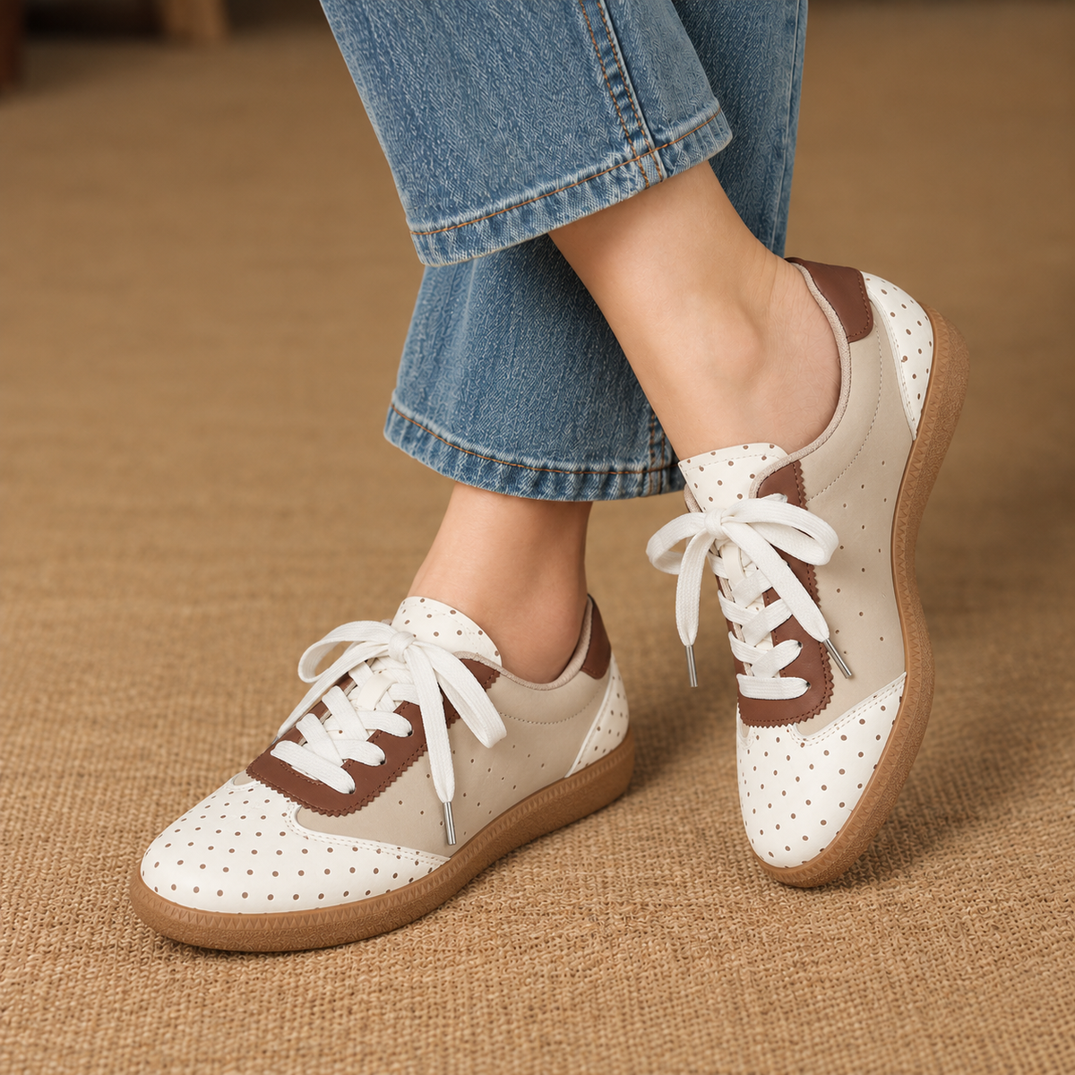 Isla Cushioned Lace-Up Walking Sneakers | Emory & Blanc