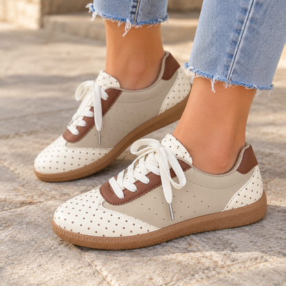 Isla Cushioned Lace-Up Walking Sneakers | Emory & Blanc
