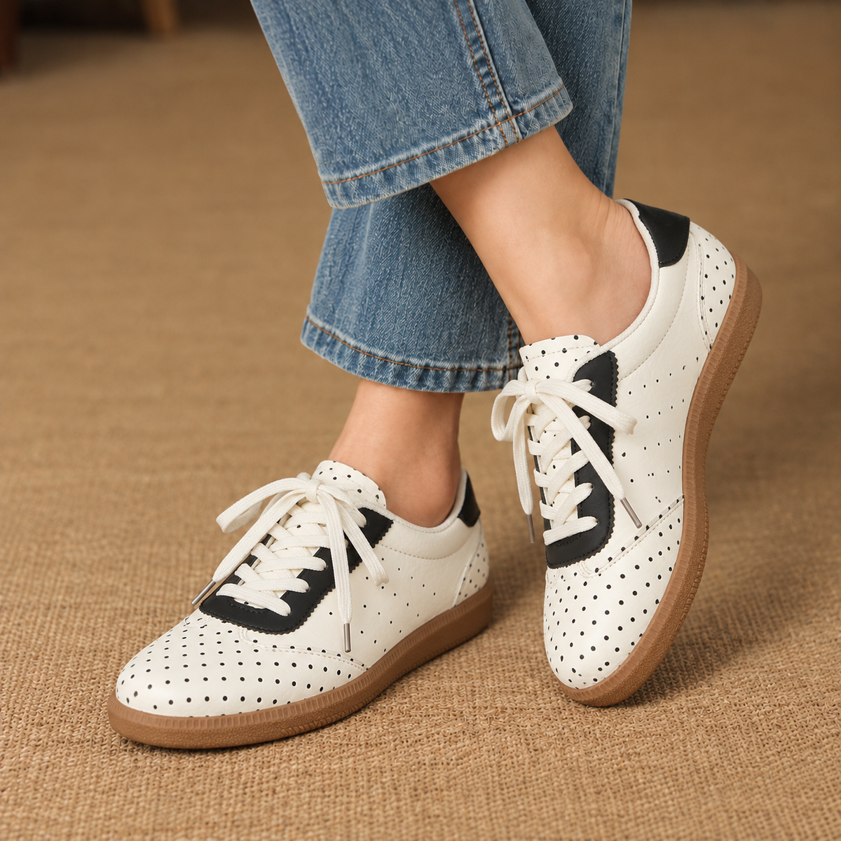 Isla Cushioned Lace-Up Walking Sneakers | Emory & Blanc