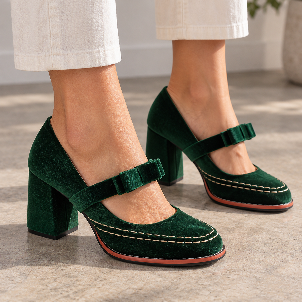 Isolde Soft Mary Jane Block Heels | Emory & Blanc