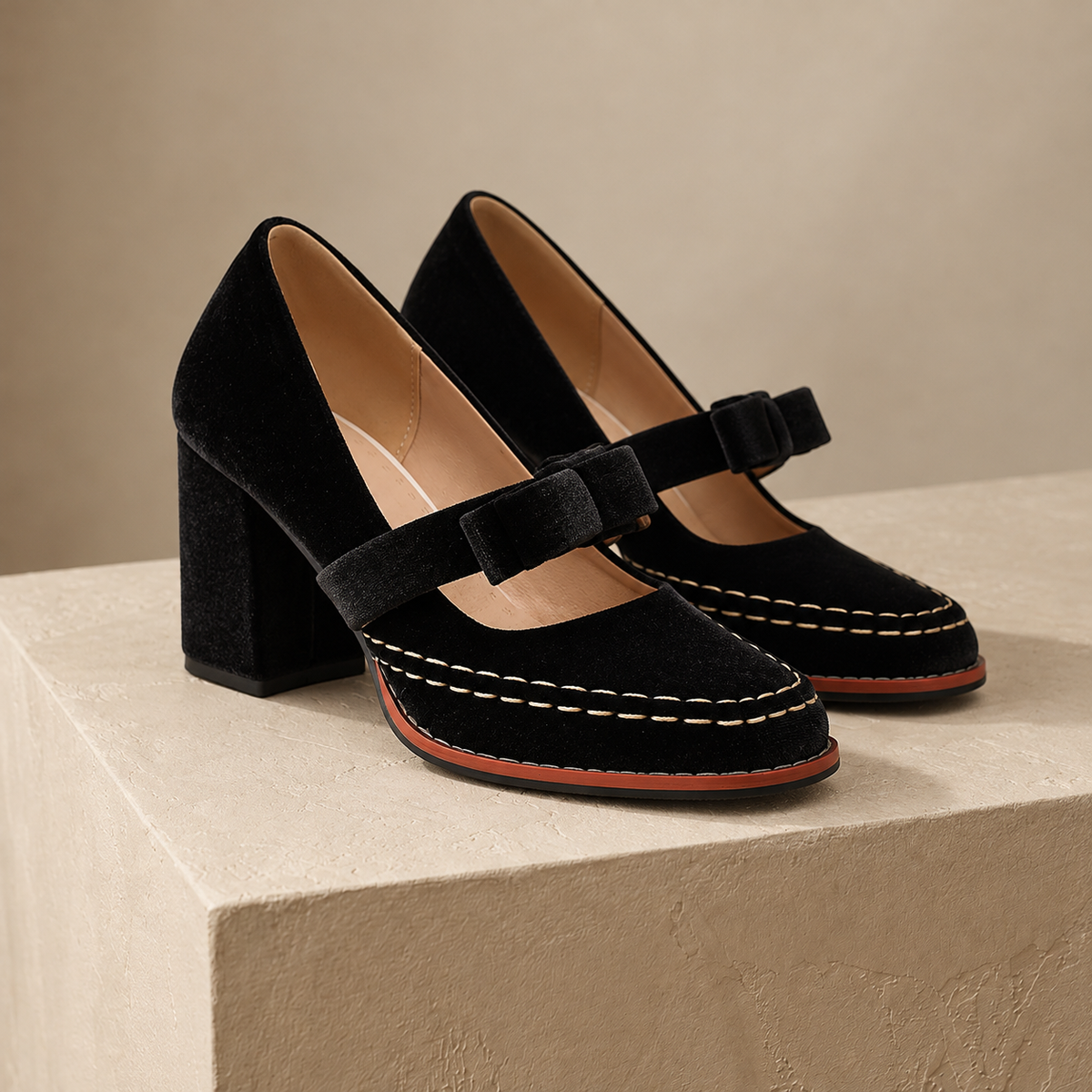 Isolde Soft Mary Jane Block Heels | Emory & Blanc