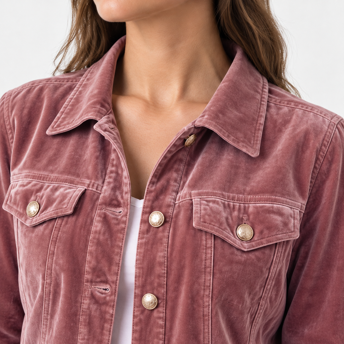 Janelle Comfort Button-Front Jacket | Emory & Blanc