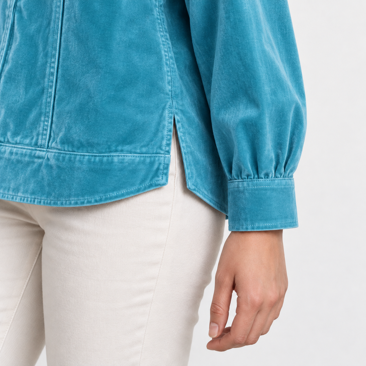 Janelle Comfort Button-Front Jacket | Emory & Blanc
