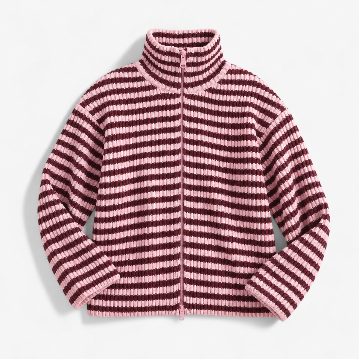 Jocelyn Relaxed Fit Striped Zip Cardigan | Emory & Blanc