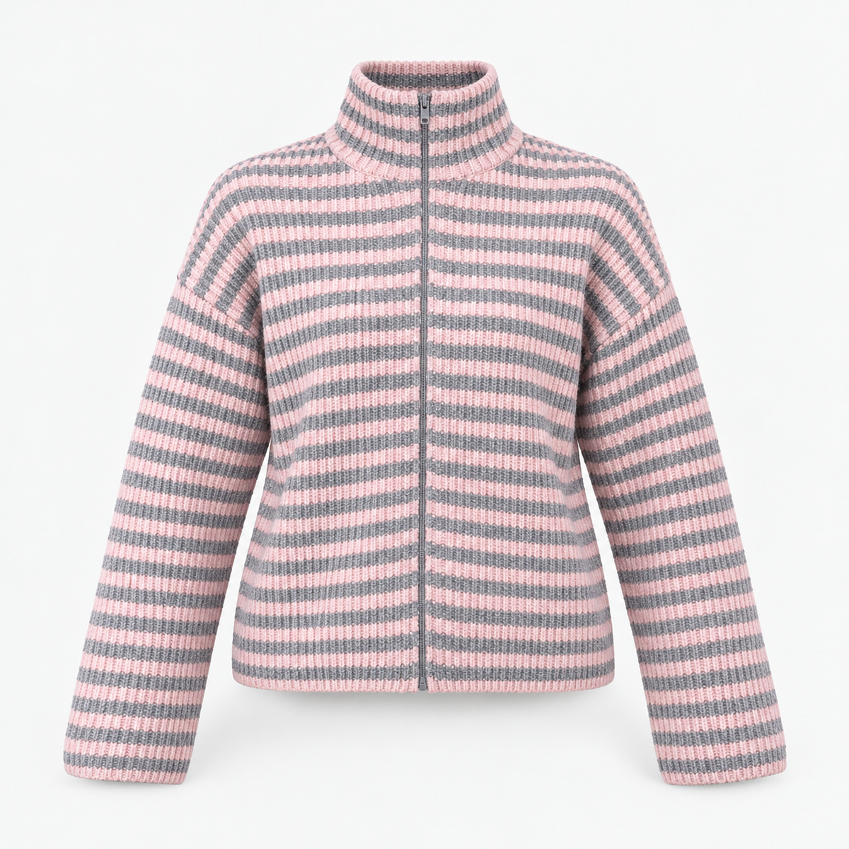 Jocelyn Relaxed Fit Striped Zip Cardigan | Emory & Blanc