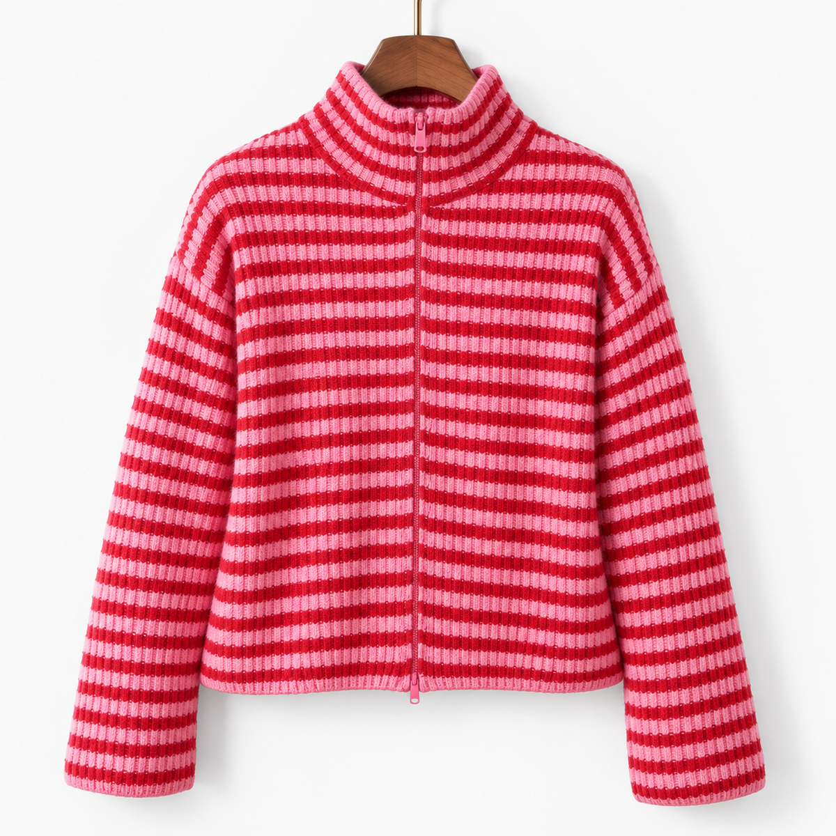 Jocelyn Relaxed Fit Striped Zip Cardigan | Emory & Blanc