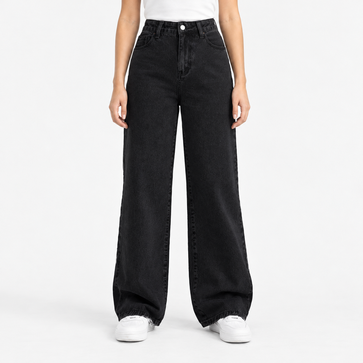 Jolie Relaxed Fit High-Rise Wide Leg Jeans — Black | Emory & Blanc