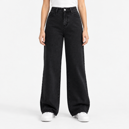 Jolie Relaxed Fit High-Rise Wide Leg Jeans — Black | Emory & Blanc