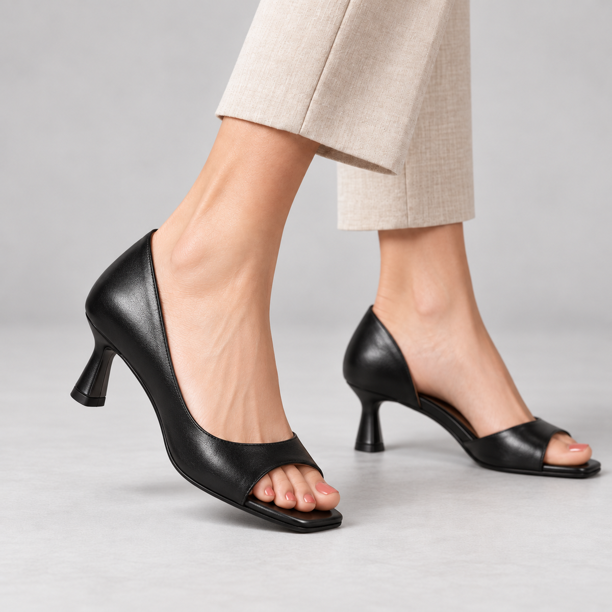 Josiane Comfort Peep-Toe Heels | Emory & Blanc