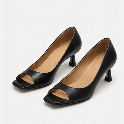 Josiane Comfort Peep-Toe Heels | Emory & Blanc