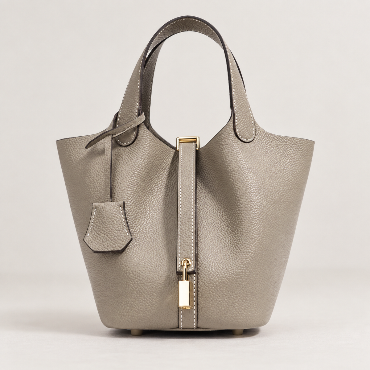Juliet | Women's Everyday Faux Leather Tote Bag — Light Gray | Emory & Blanc