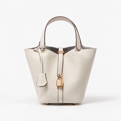 Juliet | Women's Everyday Faux Leather Tote Bag — White | Emory & Blanc