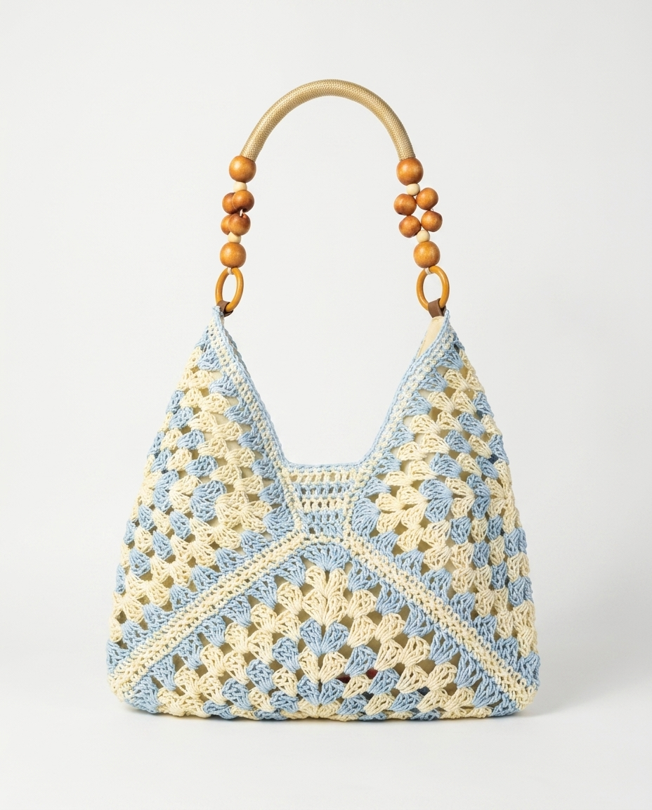 Juliette Beaded Crochet Hobo — Sky Blue | Emory & Blanc