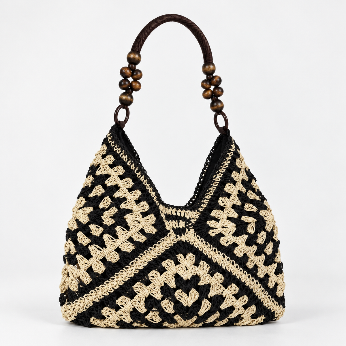 Juliette Beaded Crochet Hobo — Black | Emory & Blanc