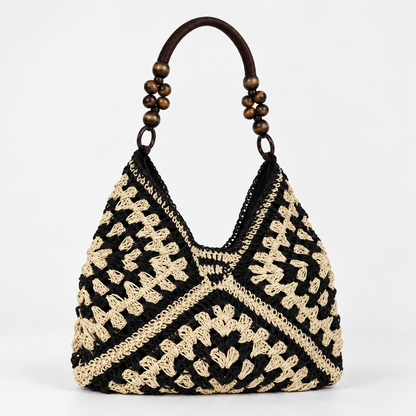 Juliette Beaded Crochet Hobo — Black | Emory & Blanc