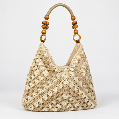 Juliette Beaded Crochet Hobo — Ivory | Emory & Blanc