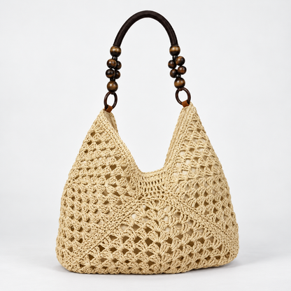 Juliette Beaded Crochet Hobo — Natural | Emory & Blanc