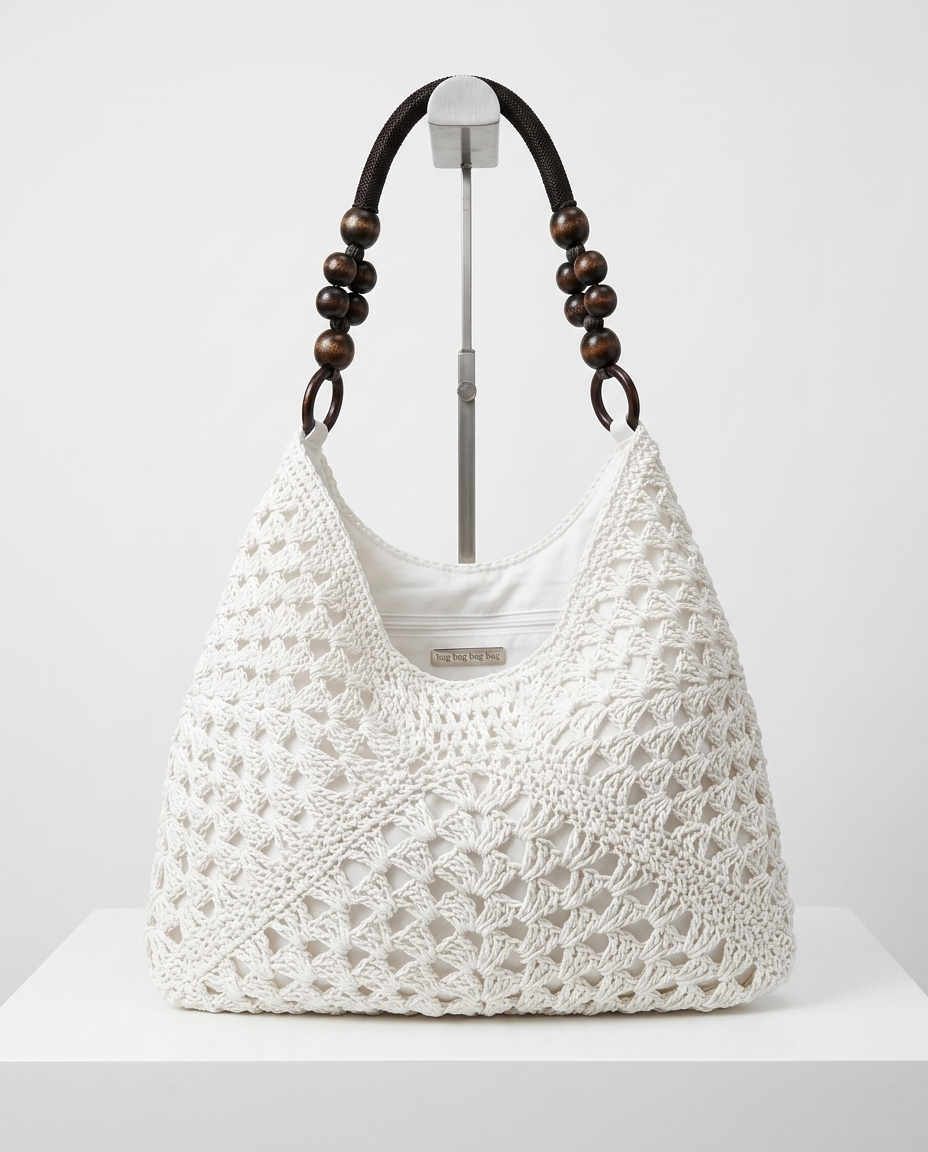 Juliette Beaded Crochet Hobo — Natural | Emory & Blanc
