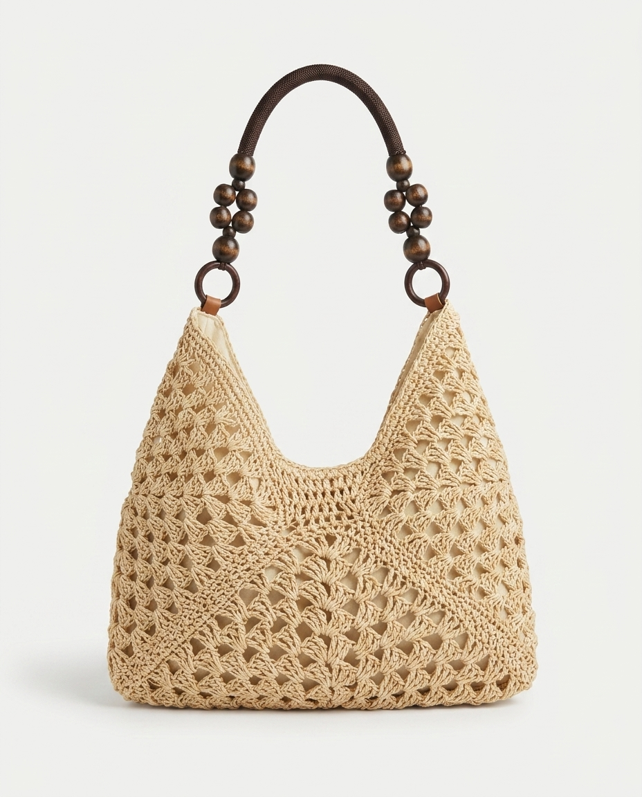 Juliette Beaded Crochet Hobo — Natural | Emory & Blanc