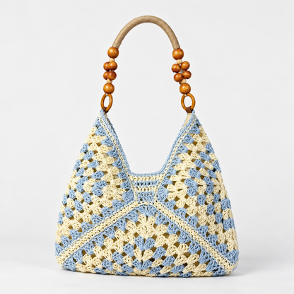 Juliette Beaded Crochet Hobo — Sky Blue | Emory & Blanc